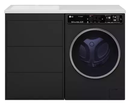 Тумба с раковиной Brevita Grafit 60 L под стиральную машину серый матовый