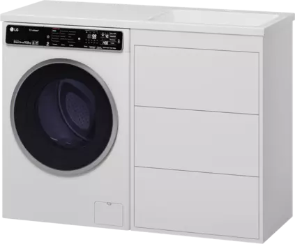 Тумба с раковиной Brevita Grafit 60 R, под стиральную машину, раковина Kamilla