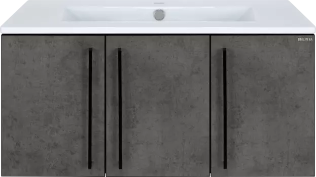 Тумба с раковиной Brevita Rock 90 бетон темно-серый