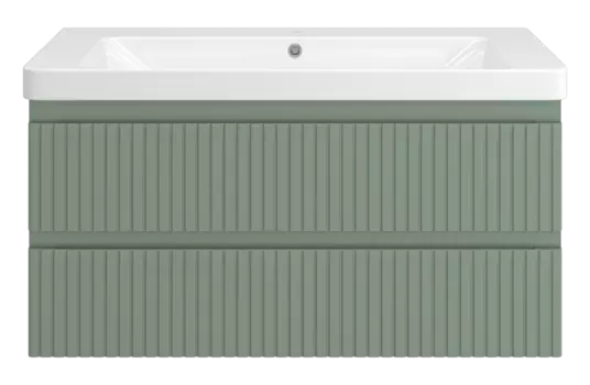 Тумба с раковиной Brevita Victory 105 подвесная зеленый матовый