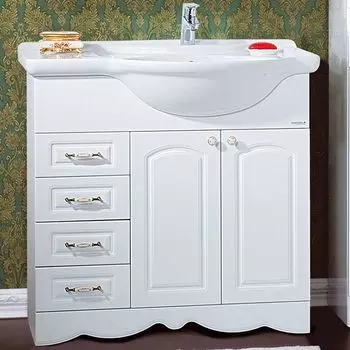 Тумба с раковиной Бриклаер Анна 90 R белая