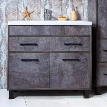 Тумба с раковиной Бриклаер Чили 90 цемент