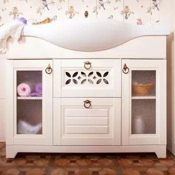 Тумба с раковиной Бриклаер Кантри 120 бежевый дуб