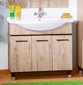 Тумба с раковиной Бриклаер Карибы 100 дуб кантри, венге