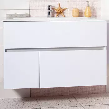 Тумба с раковиной Бриклаер Мальта 105 белая