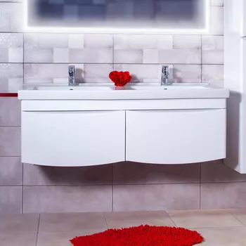 Тумба с раковиной Бриклаер Вега 125 белая