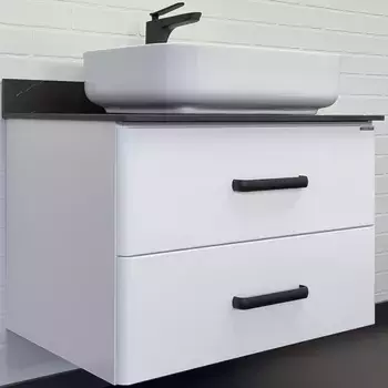 Тумба с раковиной Comforty Амстердам 75 белая глянцевая