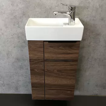 Тумба с раковиной Comforty Асти 40, дуб темно-коричневый