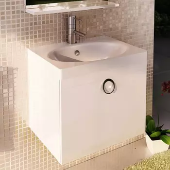 Тумба с раковиной Comforty Магнолия 60 белый глянец