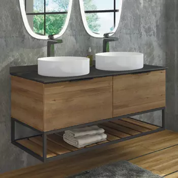 Тумба с раковиной Comforty Порто 120, подвесная, дуб тёмно-коричневый