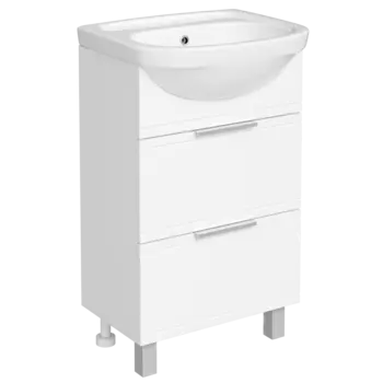 Тумба с раковиной DIWO Дмитров 50 c ящиками напольная, белая