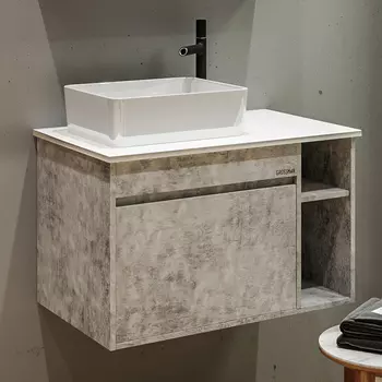 Тумба с раковиной Grossman Фалькон 80 бетон, раковина GR-3016