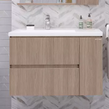 Тумба с раковиной Grossman Юнит 80 подвесная, кадена вуд