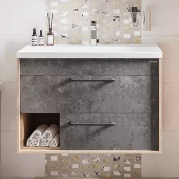 Тумба с раковиной Grossman Реал 80 веллингтон, бетон арья