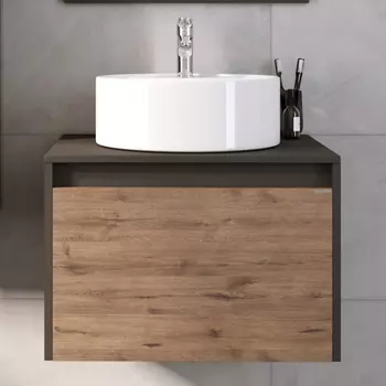 Тумба с раковиной Grossman Смарт 60 веллигтон, графит