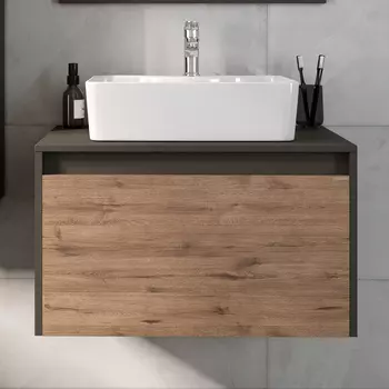 Тумба с раковиной Grossman Смарт 70 веллигтон, графит