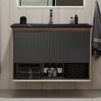 Тумба с раковиной Jorno Tossony 90 дуб самдал, антрацит