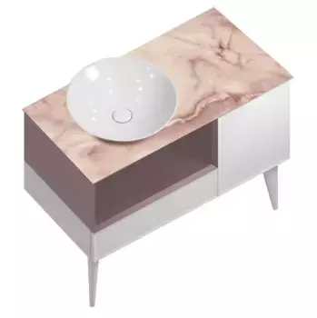 Тумба с раковиной Kerama Marazzi Cono 97 белый/мальва матовый
