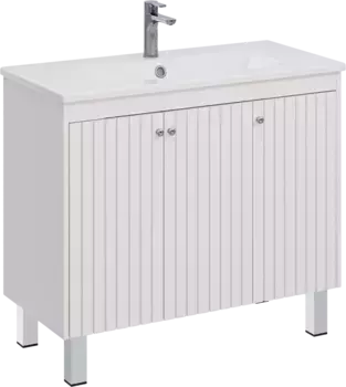 Тумба с раковиной Lemark Romance 100 белый глянцевый