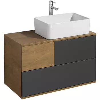 Тумба с раковиной Mila 50 Aquaton Терра 85 светлое дерево-серый