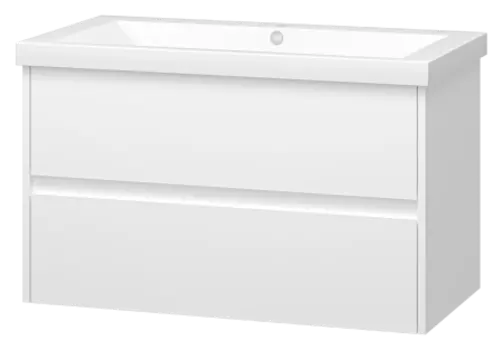 Тумба с раковиной Misty Алиса 90 белая глянцевая