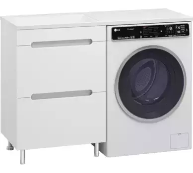 Тумба с раковиной Misty Байкал 55 левая белая глянцевая