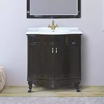 Тумба с раковиной Misty Дайна 85 черная эмаль