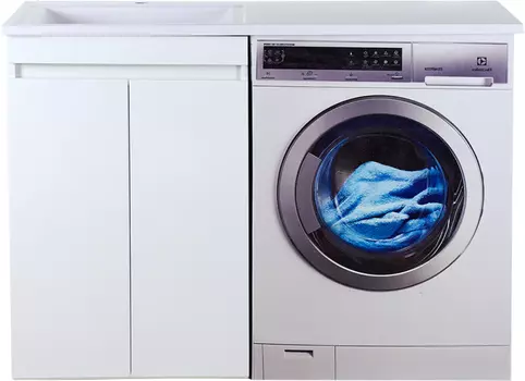 Тумба с раковиной Misty Фостер 120 напольная, прямая, под стиральную машину