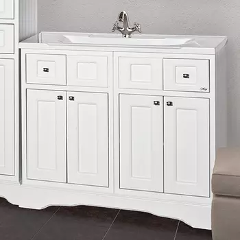 Тумба с раковиной Misty Герда 100 белая эмаль