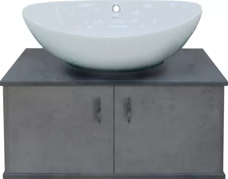 Тумба с раковиной Misty Грей 100 подвесная, бетон