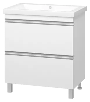 Тумба с раковиной Misty Ингрид 75 белая глянцевая