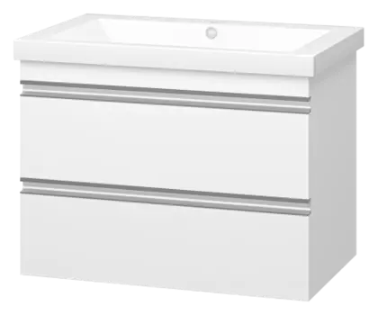 Тумба с раковиной Misty Ингрид 75 белая глянцевая