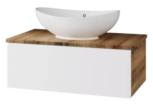Тумба с раковиной Misty Ива 80 белая глянцевая