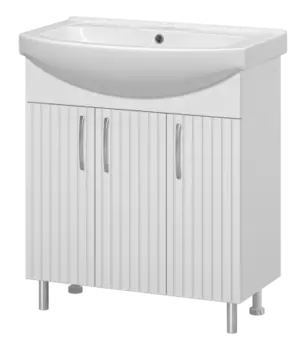 Тумба с раковиной Misty Изео 75 белый глянцевый