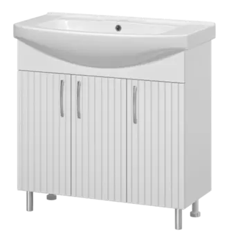 Тумба с раковиной Misty Изео 85 белый глянцевый