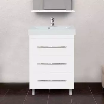 Тумба с раковиной Misty Эмилия 60 напольная белая