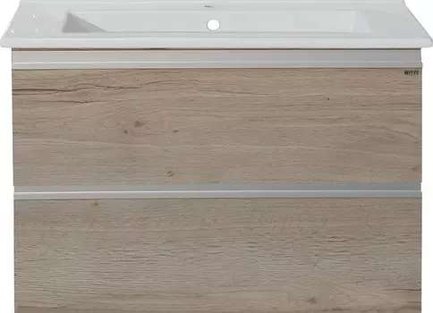 Тумба с раковиной Misty Кантри 85 дуб галифакс белый