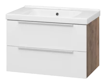 Тумба с раковиной Misty Карат 80 белая матовая