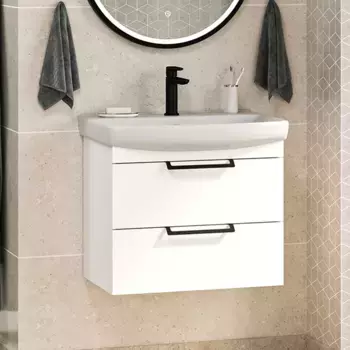 Тумба с раковиной Misty Клермонт 60 белая матовая