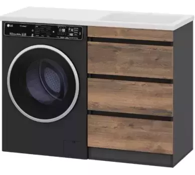 Тумба с раковиной Misty Коломбо 60 правая серая - светлое дерево