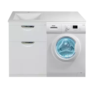 Тумба с раковиной Misty Куба 60 левая белая глянцевая