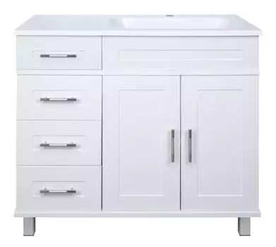 Тумба с раковиной Misty Купер 90 правая белая матовая