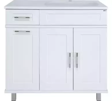 Тумба с раковиной Misty Купер 90 правая белая матовая