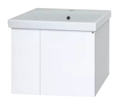 Тумба с раковиной Misty Лира 60 белая глянцевая