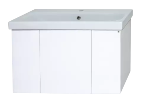 Тумба с раковиной Misty Лира 80 белая глянцевая