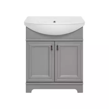 Тумба с раковиной Misty Лувр 65 серая матовая