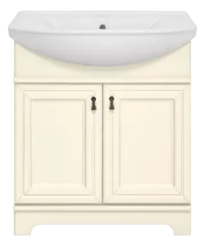 Тумба с раковиной Misty Лувр 75 бежевая глянцевая