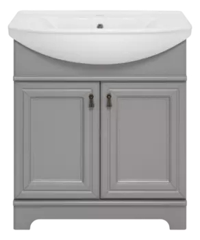 Тумба с раковиной Misty Лувр 75 серая глянцевая