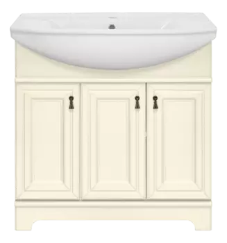 Тумба с раковиной Misty Лувр 85 бежевая глянцевая