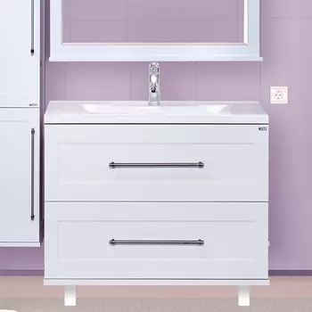 Тумба с раковиной Misty Марта 100 напольная белая фактурная